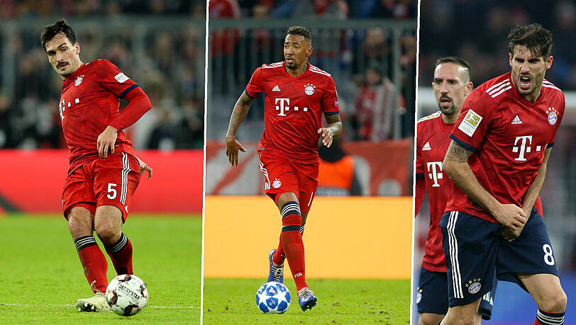 Nicht mehr in absoluter Topform (v.l.): Mats Hummels, Jérôme Boateng und Javi Martínez.