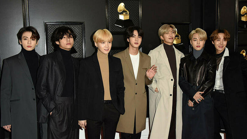 Die K-Pop-Boygroup BTS bei der diesjährigen Grammy-Verleihung.