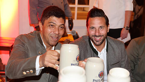 FC Bayern Legenden auf dem Nockerberg: Giovane Elber (l.) und Claudio Pizarro.