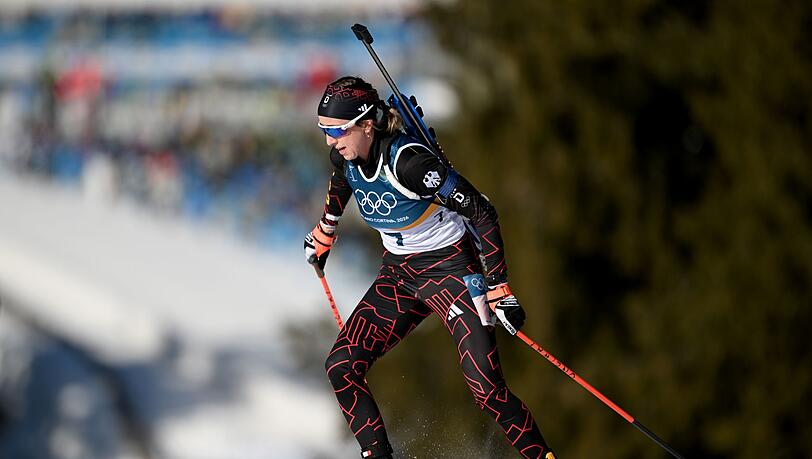 Franziska Preuß hatte noch keinen Grund zum Jubeln in den olympischen Einzelrennen. Franziska Preuß hatte noch keinen Grund zum Jubeln in den olympischen Einzelrennen.
