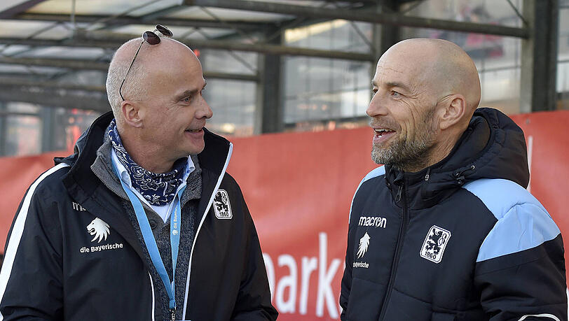 Sportdirektor Günther Gorenzel (r.) und Löwen-Präsident Robert Reisinger beim Spiel gegen den Halleschen FC im Grünwalder Stadion. Sportdirektor Günther Gorenzel (r.) und Löwen-Präsident Robert Reisinger beim Spiel gegen den Halleschen FC im Grünwalder Stadion.