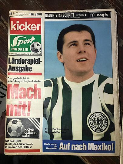 Eine Kicker-Ausgabe, erschienen 1970, gefunden in einer Gartenlaube - rechtzeitig.