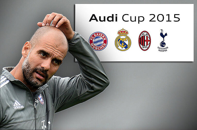 Pep Guardiola und die Trainer der anderen Teilnehmer haben am Montagnachmittag eine Pressekonferenz zum Audi Cup 2015 gegeben.