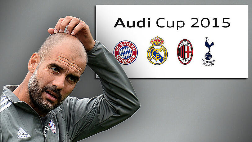 Pep Guardiola und die Trainer der anderen Teilnehmer haben am Montagnachmittag eine Pressekonferenz zum Audi Cup 2015 gegeben. Pep Guardiola und die Trainer der anderen Teilnehmer haben am Montagnachmittag eine Pressekonferenz zum Audi Cup 2015 gegeben.