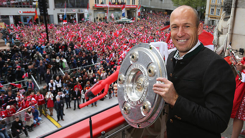 Auch Arjen Robben durfte die Meisterschaft acht Mal auf dem Rathausbalkon feiern.