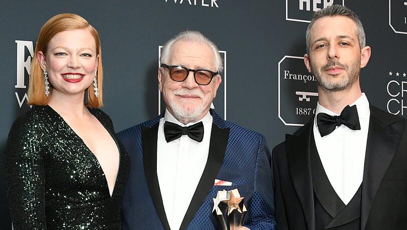 Drei der "Succession"-Stars: Sarah Snook, Brian Cox (M.) und Jeremy Strong bei einem gemeinsamen Auftritt in Santa Monica.