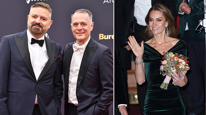 Prinzessin Kate trug in London ein Kleid der M&uuml;nchner Adrian Runhof und Johnny Talbot