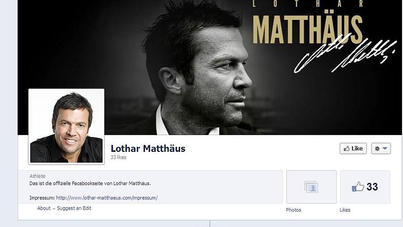 Der Auftritt des Weltmeisters: Lothar Matthäus hat jetzt ein Facebook-Profil. Der Auftritt des Weltmeisters: Lothar Matthäus hat jetzt ein Facebook-Profil.