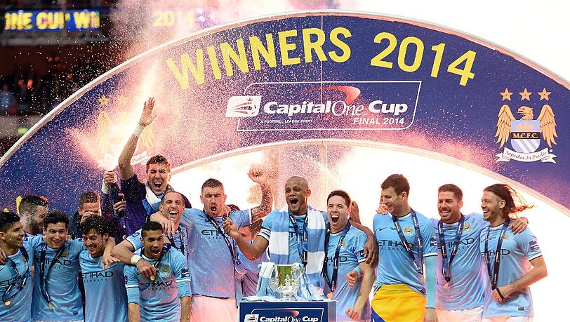 Man City holte zum dritten Mal in der Vereinsgeschichte den englischen Ligapokal. Man City holte zum dritten Mal in der Vereinsgeschichte den englischen Ligapokal.