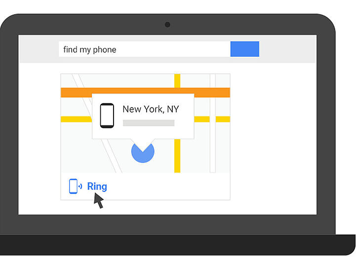 Über dieses simple Interface soll mit "Find My Phone" in Zukunft das Handy aufgespürt werden