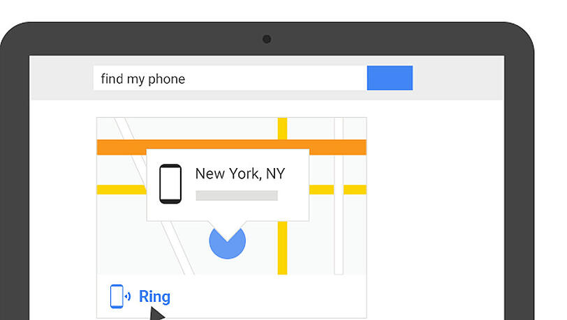 Über dieses simple Interface soll mit "Find My Phone" in Zukunft das Handy aufgespürt werden Über dieses simple Interface soll mit "Find My Phone" in Zukunft das Handy aufgespürt werden