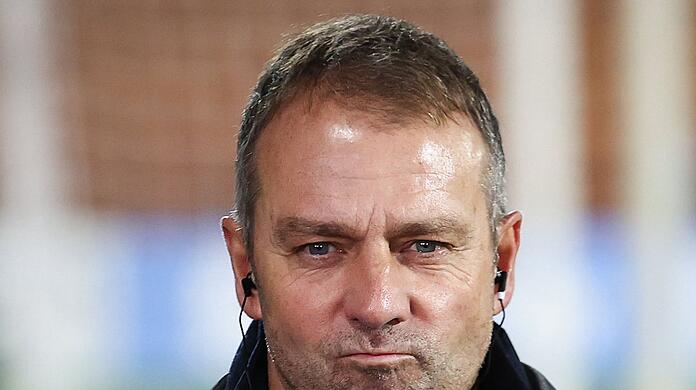 Bundestrainer Hansi Flick gibt nach dem Spiel ein Interview.