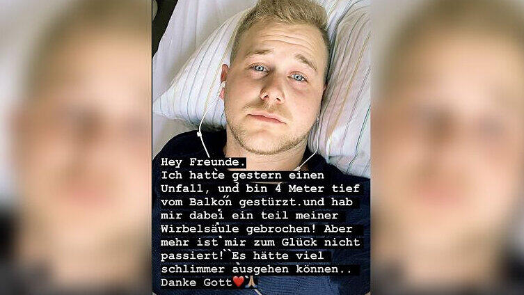 Felix van Deventer meldete sich mit einer Hiobsbotschaft aus dem Krankenhaus.