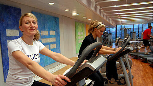Olga Herbst nutzt regelmäßig das Fitness-Studio ihres Arbeitgebers O2 Olga Herbst nutzt regelmäßig das Fitness-Studio ihres Arbeitgebers O2
