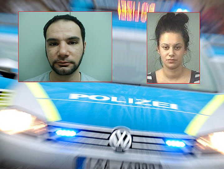 Die Polizei sucht die 22-jährige Nadia Lohja (r) und den entfohenen Siart Ates (l).