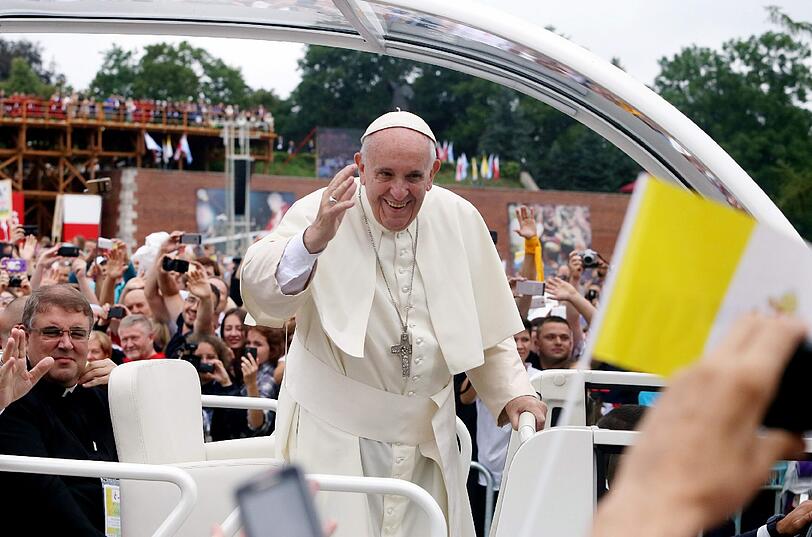 Papst Franziskus bei der Open-Air-Messe im Wallfahrtsort Tschenstochau.