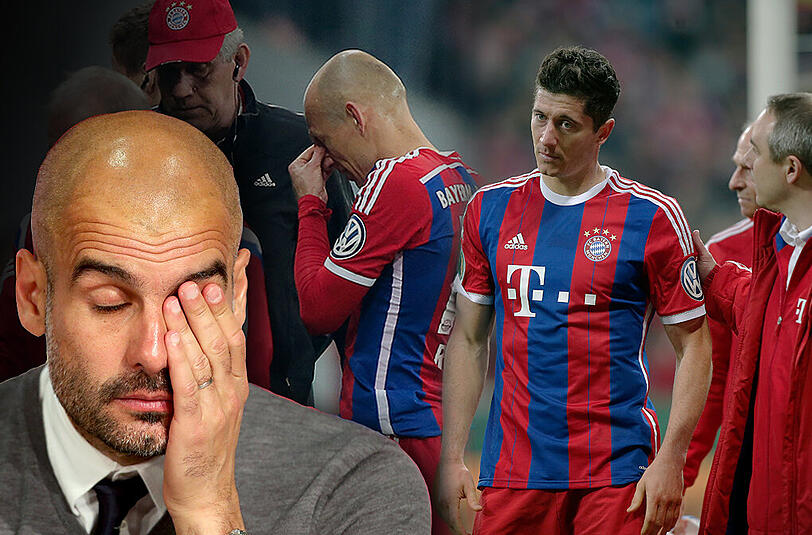 Doppelte Hiobsbotschaft für den FC Bayern: Arjen Robben und Robert Lewandowski haben sich beide schwer verletzt.