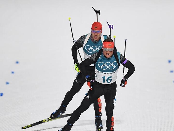 Machen sich Gedanken über die Zeit nach der Biathlon-Karriere: Erik Lesser (vorn) und Arnd Peiffer.