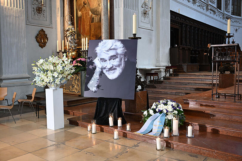 Trauerfeier f&uuml;r Mario Adorf in der &bdquo;Jesuitenkirche Sankt Michael"  in M&uuml;nchen.