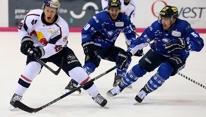 Stürmer Mark Voakes (l.), der Schütze des 1:0, beim 4:2-Sieg des EHC beim Derby in Ingolstadt. Stürmer Mark Voakes (l.), der Schütze des 1:0, beim 4:2-Sieg des EHC beim Derby in Ingolstadt.