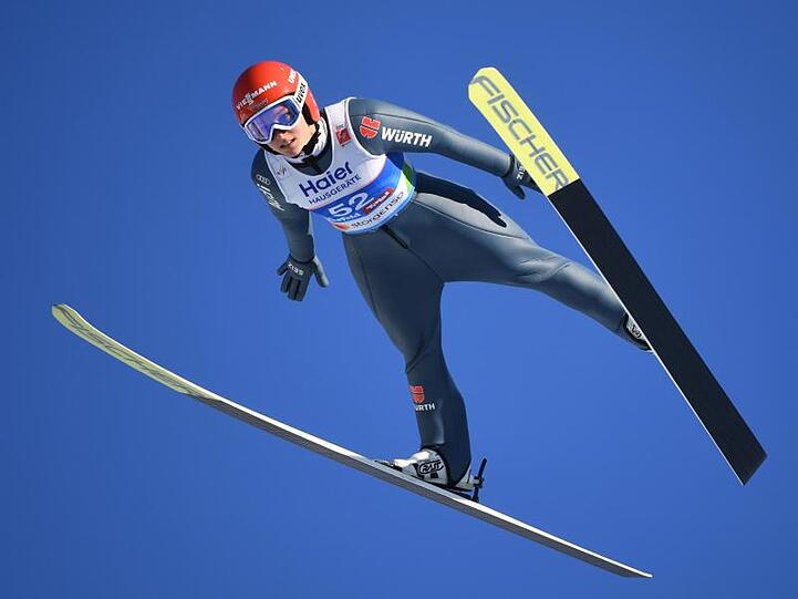 Katharina Althaus beim WM-Springen in Seefeld.