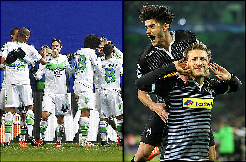 Sowohl der VfL Wolfsburg (l.), als auch Borussia Mönchengladbach konnten ihre Spieler in der Champions League gewinnen.