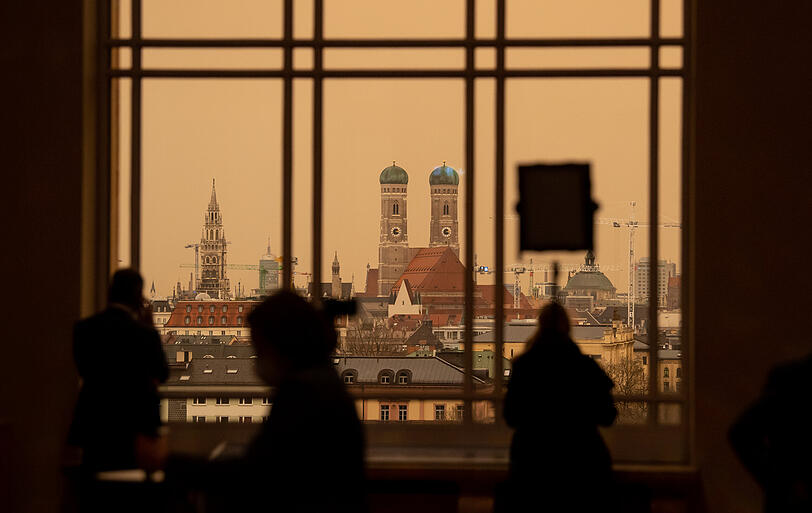 Blick aus dem Landtag auf die Frauenkirche.