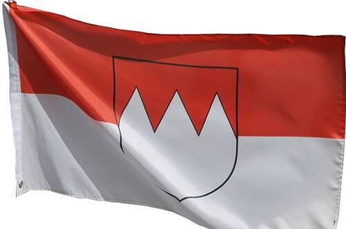Symbol der Eigenständigkeit: Die Franken-Fahne mit dem Rechen.