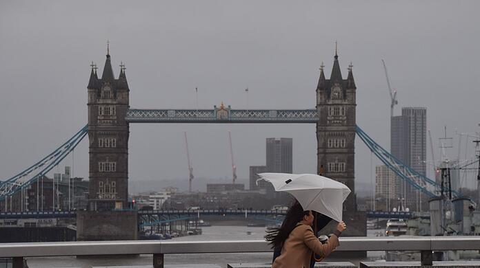 Auch in London gab es starken Wind sowie Regen.