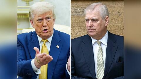 Donald Trump (l.) hat Mitleid mit der royalen Familie wegen der Causa Andrew.