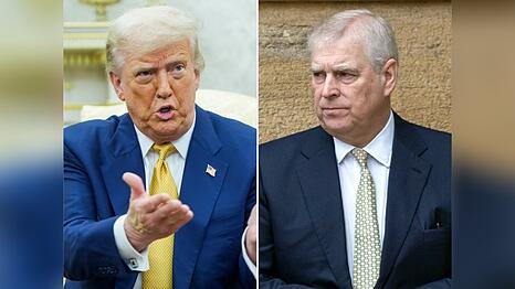 Donald Trump (l.) hat Mitleid mit der royalen Familie wegen der Causa Andrew.