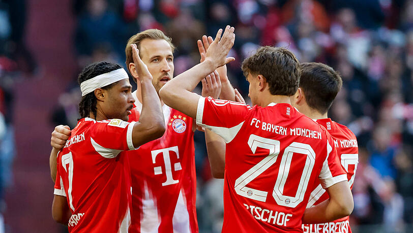 Besiegten Union Berlin mit 4:0: Die Bayern zum Serge Gnabry.