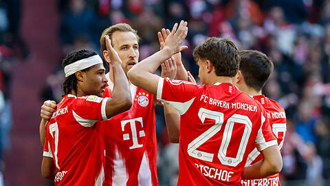 Besiegten Union Berlin mit 4:0: Die Bayern zum Serge Gnabry.