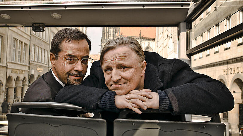 Professor Karl-Friedrich Boerne (Jan Josef Liefers, li.) und Frank Thiel (Axel Prahl) ermitteln im "Tatort" aus Münster