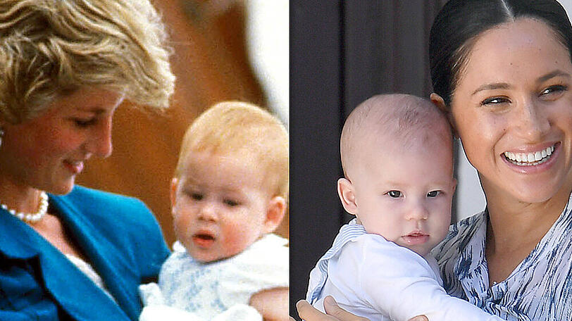 Auf den Armen ihrer Mütter: Der kleine Harry (l.) und der kleine Archie