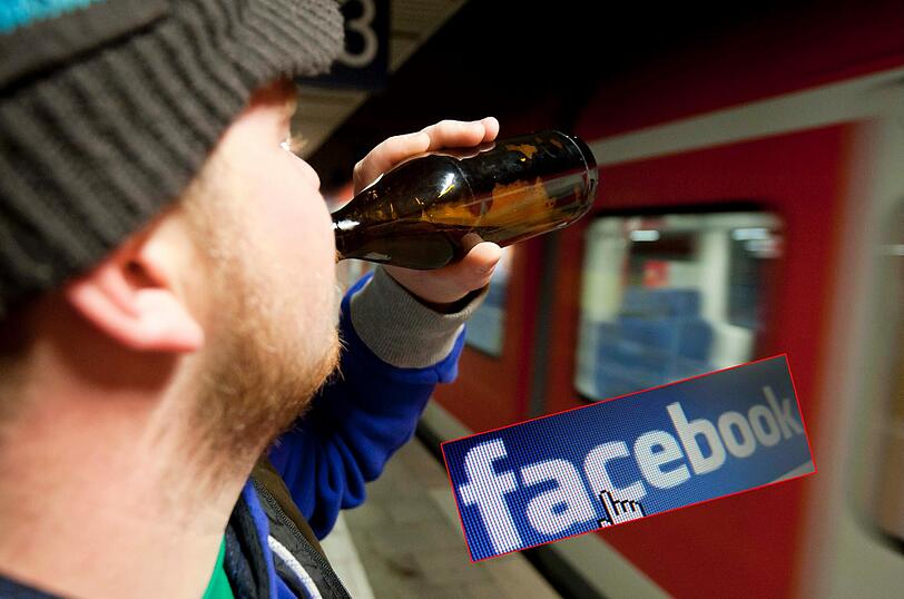 Verrückt: Über die Social Media-Plattform Facebook haben sich rund 1.600 Menschen vor der Einführung des Alkoholverbots in der S-Bahn zu einem "Abschiedstrinken" verabredet.