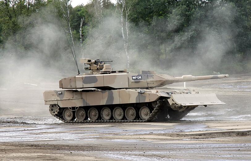 Ein Kampfpanzer Leopard 2 A7+ von Krauss Maffei.