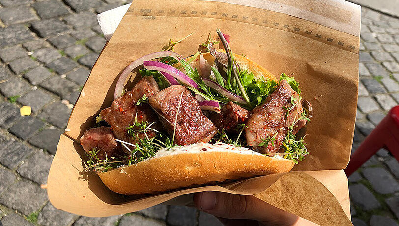 So sieht er aus, der Premium-Döner von Hans Kebab.