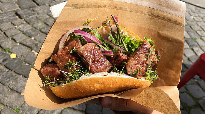 So sieht er aus, der Premium-Döner von Hans Kebab.