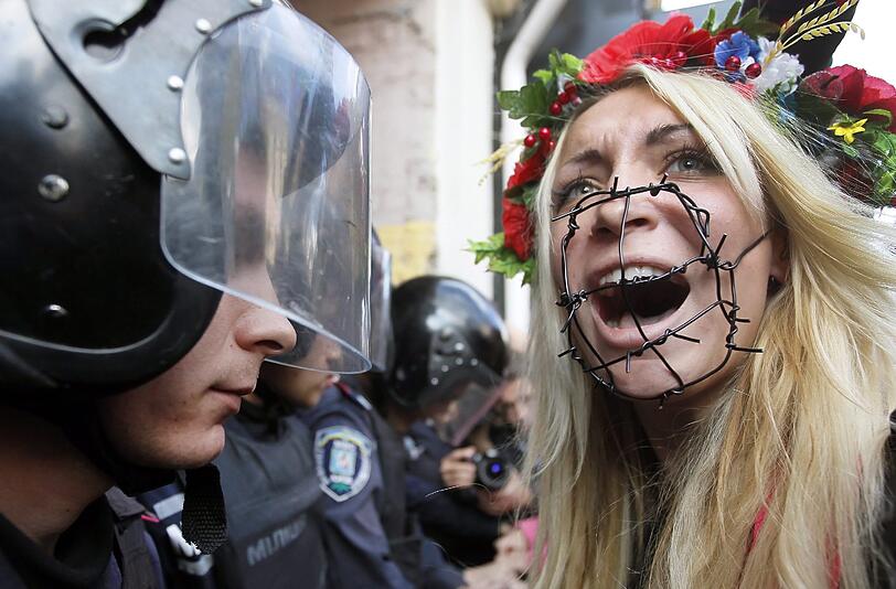 "Femen" ist für seine spektakulären Nacktproteste inzwischen international bekannt.