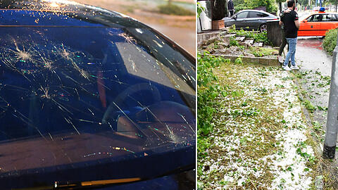 Durchschlagene Autoscheiben, tennisballgroße Hagelkörner: Das Unwetter sorgte in München und Umgebung für zahlreiche Einsätze. Die Bilder.