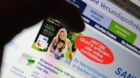 Webseite einer Online-Apotheke: Gesundheitsminister Jens Spahn (CDU) wird auf ein Verbot des Versandhandels mit Medikamenten verzichten.
