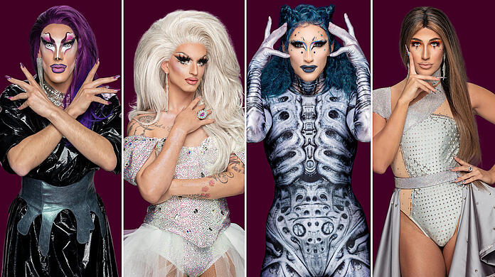 Zehn Drag-Queens treten in der Show "Queen of Drags" mit Heidi Klum auf. Das sind die Kandidaten - mit und ohne Make-up.
