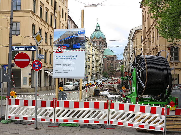 Die Trambauarbeiten im Lehel sind jetzt abgeschlossen.