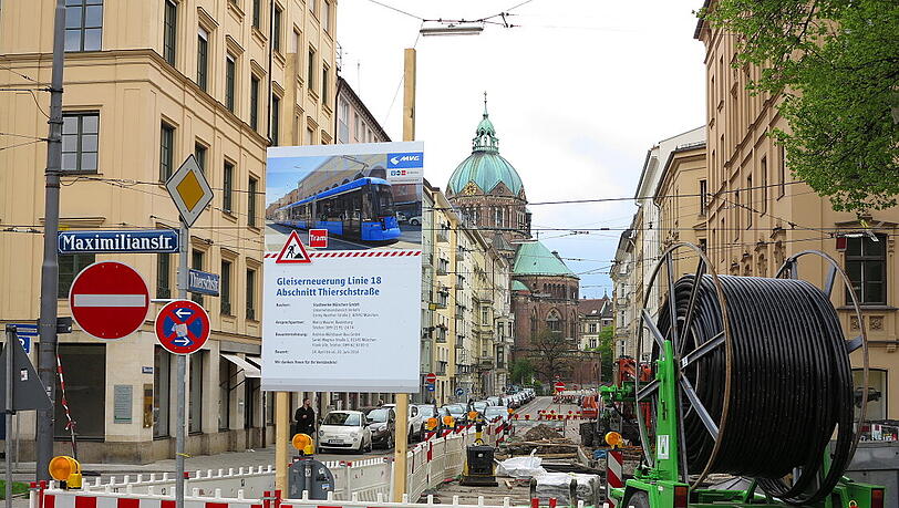 Die Trambauarbeiten im Lehel sind jetzt abgeschlossen. Die Trambauarbeiten im Lehel sind jetzt abgeschlossen.