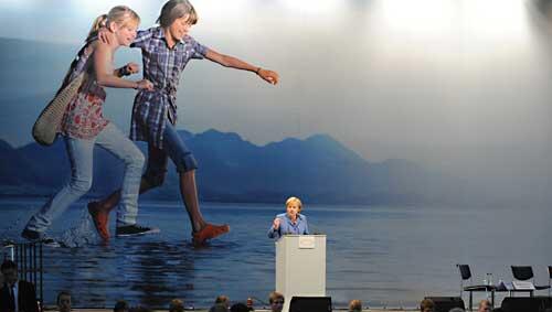 Angela Merkel spricht auf dem Kirchentag Angela Merkel spricht auf dem Kirchentag