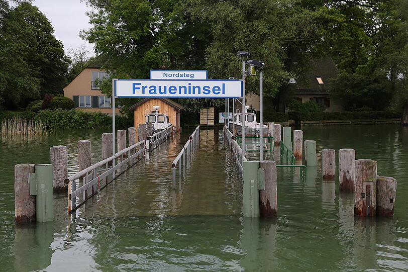 Überschwemmungen auf der Fraueninsel: Die Bilder.