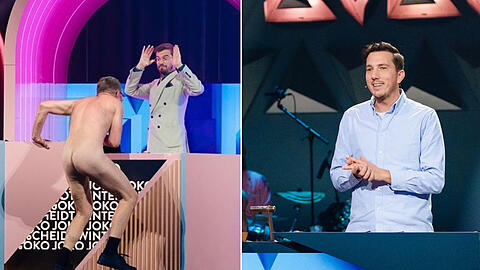 Wie die Final-Münzen zu ihrem Gewinner kommen würden? Daraus machte Svenrik Gollmann (re.) zu Beginn der Show ein Geheimnis...