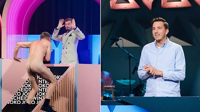 Wie die Final-Münzen zu ihrem Gewinner kommen würden? Daraus machte Svenrik Gollmann (re.) zu Beginn der Show ein Geheimnis...