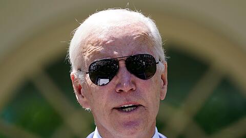US-Präsident Joe Biden bei einem Pressetermin im Rosengarten des Weißen Hauses.